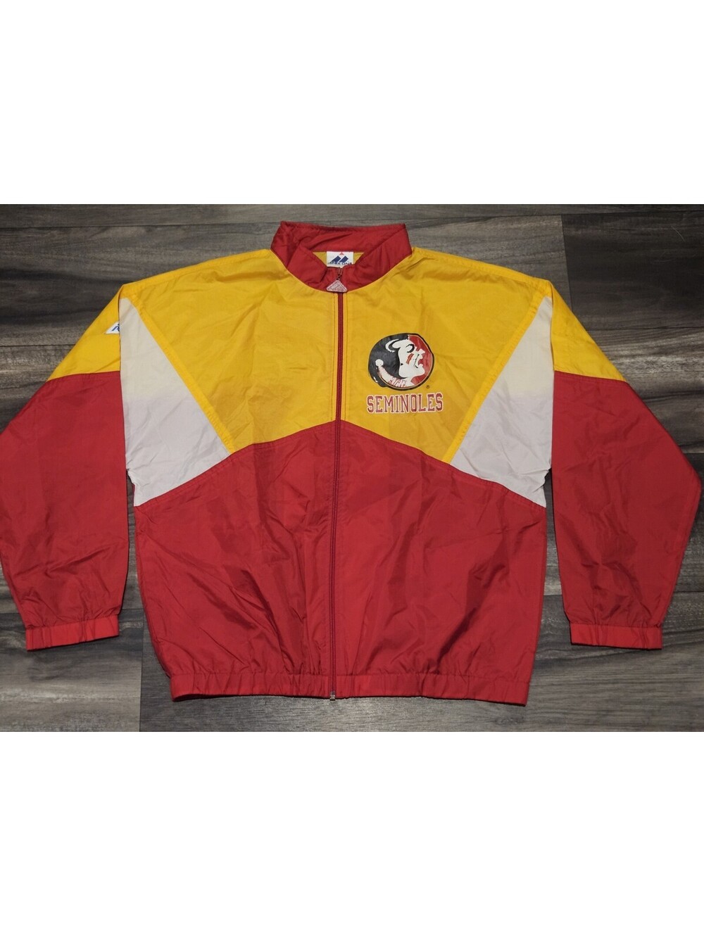 Vtg 90s Florida State Seminoles Apex One Jacket M Full Zip FSU Logo Windbreaker